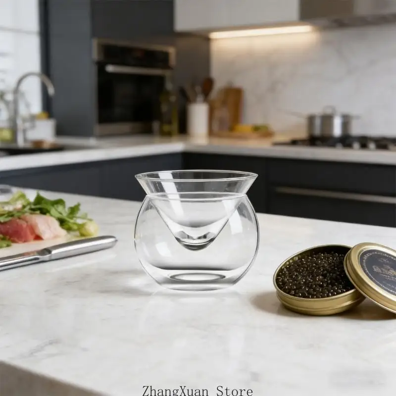 Caviar Serving Dish Tray with Spoon Multipurpose Glass Serving Dish for Home 3XUF