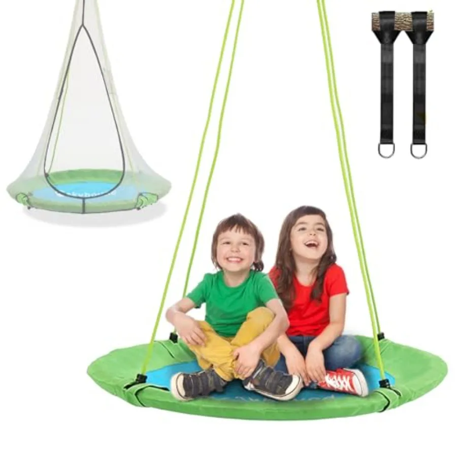 

Tree Swing Saucer Swing - 600LB Weight Ccity - Outdoor Swing with Hanging Straps - Waterproof Tree Swings for - Tire Swings for