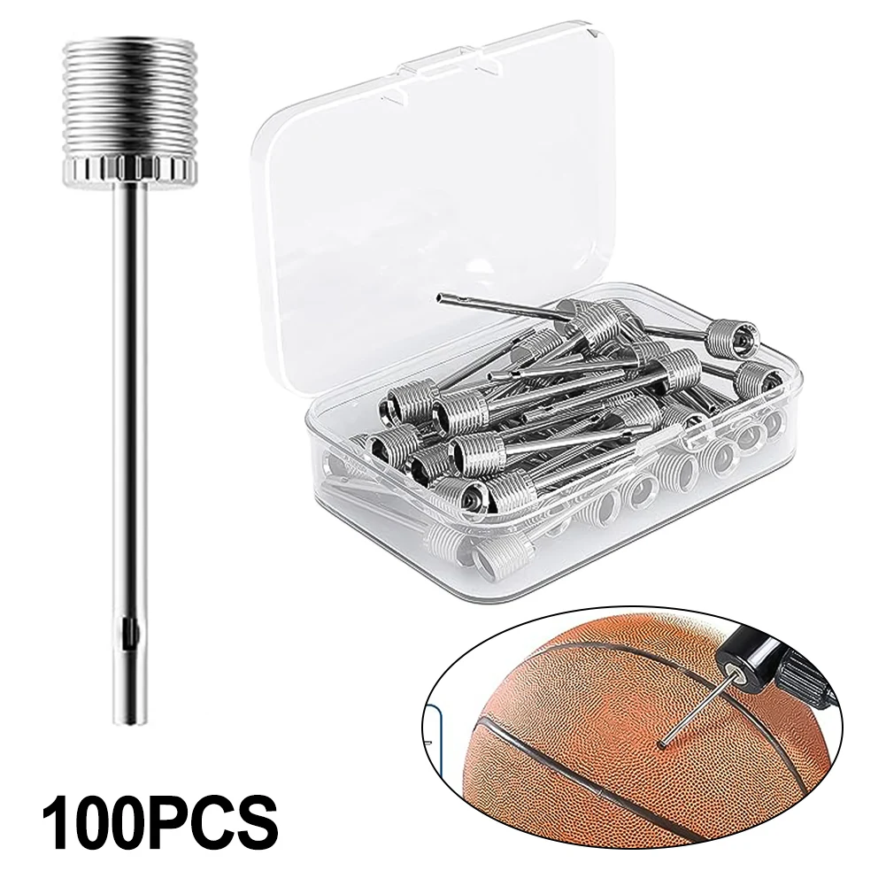 

Brand New Sport Ball Inflating Pump Needle For Football Basketball Soccer Inflatable Air Valve Adaptor Steel Pump Parts 100Pcs