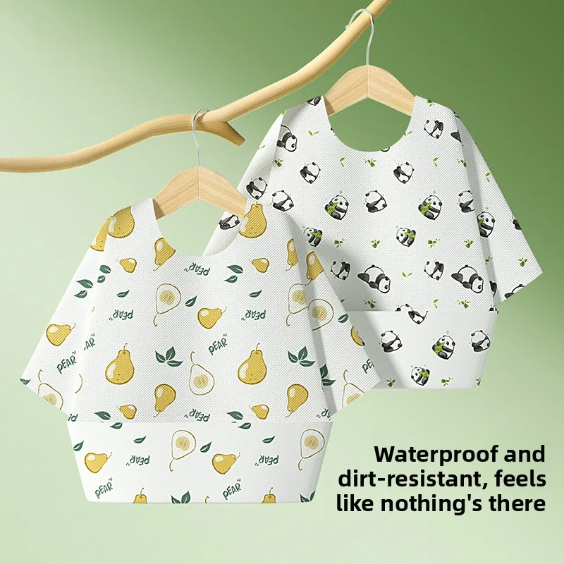 

Baby disposable waterproof smock! Anti-dirty leakproof, breathable, reverse-wear design, perfect for autumn/winter feeding.