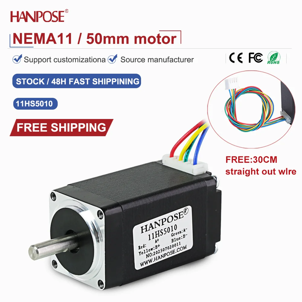 NEMA11  11HS5010 Miniature Stepper Motor 0.17N. m 0.85A 3D Printing Accessories Motor Manufacturer Direct Sales in Stock