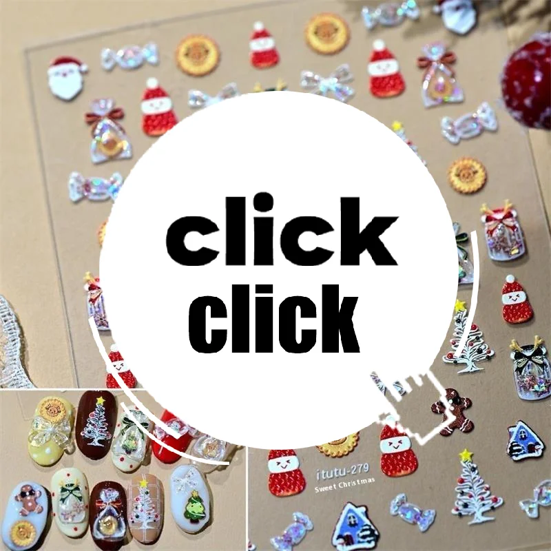 

Cute Christmas Style Snowman Nail Art Stickers Shell Light Nail Art Print Embossed Stickers Nail Art Decoration Christmas Gifts