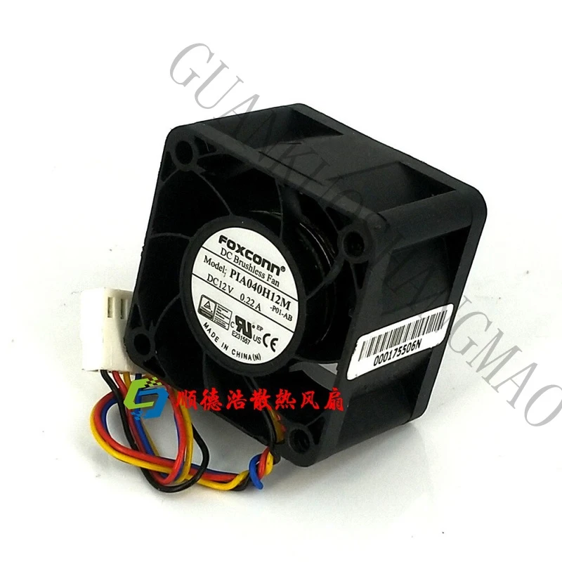 HJY 1pcs FOXCONN fan PIA040H12M DC12V 0.22A 4028 4CM 4-wire cooling fan