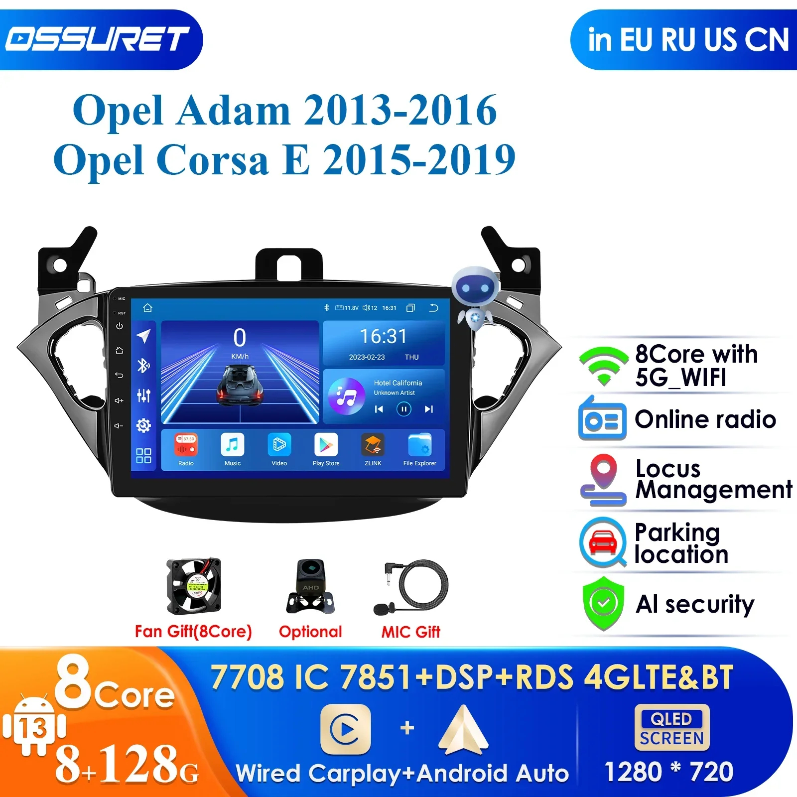 

9" 10.33'' Pro AI Android 12 Car Radio for Opel Adam Opel Corsa E Multimedia Player GPS 2din Carplay Auto 4G Stereo HeadUnit DSP