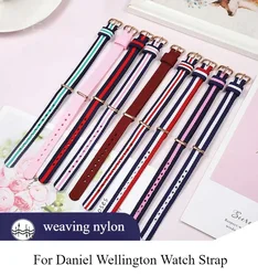For Daniel Wellington Small Square Watch Small Green Watch Series Original Soft Breathable Nylon Watch Strap 18 20 22mm