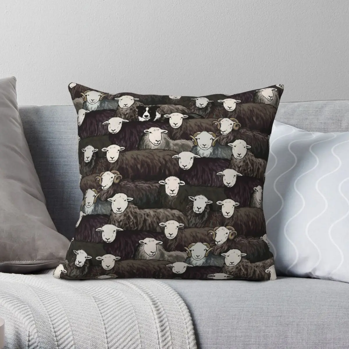 

Herdwicks Sheeps Square Pillowcase Polyester Linen Velvet Pattern Zip Decor Pillow Case Sofa Cushion Cover