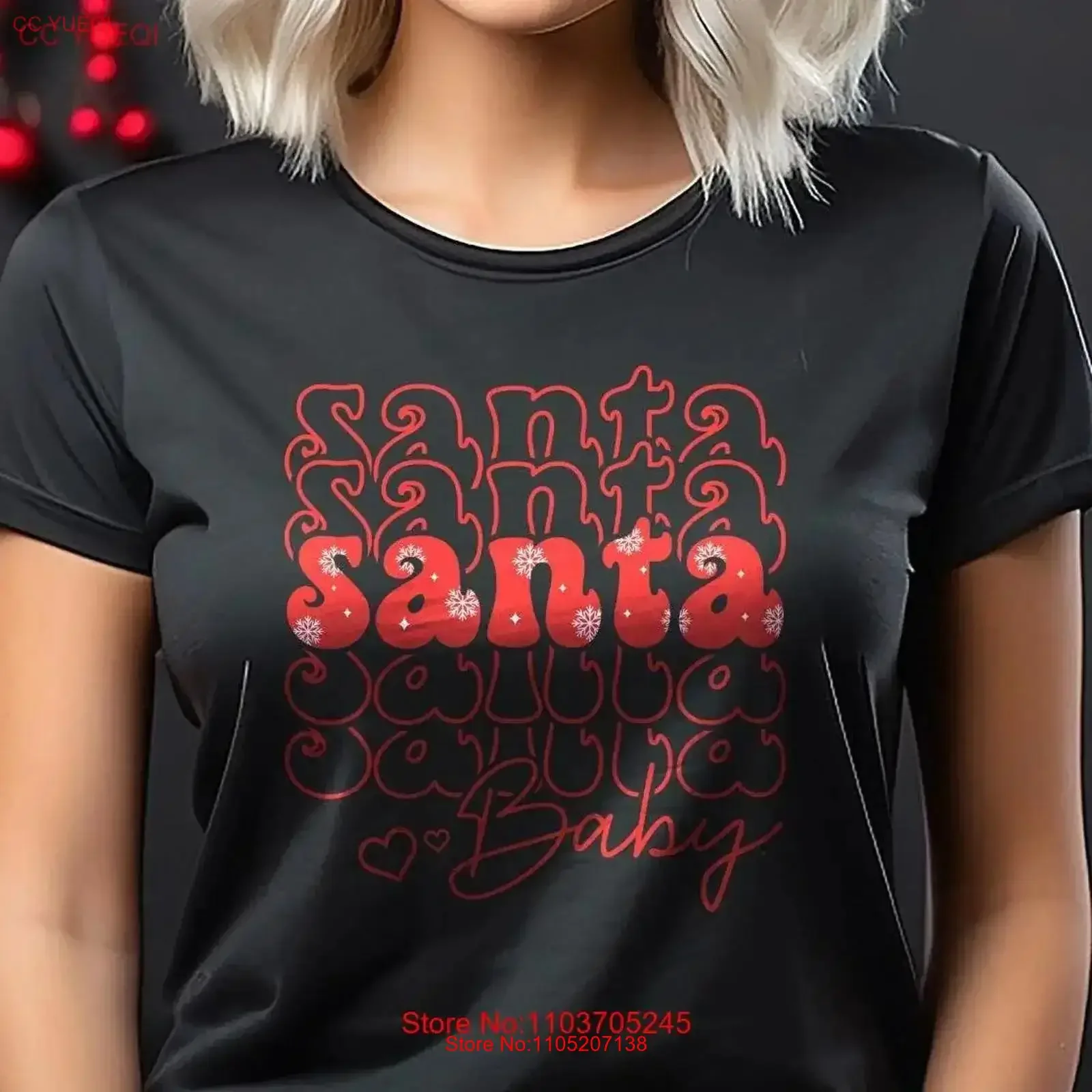 Santa Baby Christmas Bella Canvas Crew Neck T Shirt DTF 50041 vintage Washed homme Unisex Soft fashion Stretched streetwear