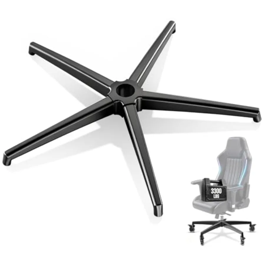 

Office Chair Base Office Chair Base Replacement 3300 lbs Metal Desk Chair Base Replacement Parts Universal Gas Cylinder and Cas