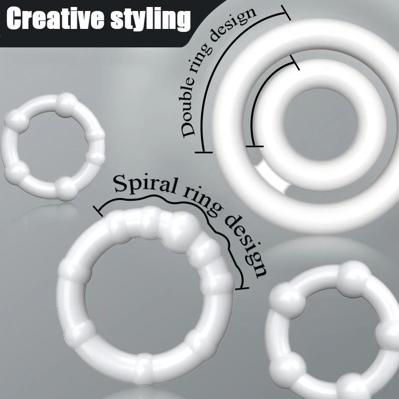 Newest Penis Ring Reusable Silicone Semen Cock Ring Penis Enlargement Delayed Ejaculation Sex Toys For Men Dick Enlarger Rings - Image 3