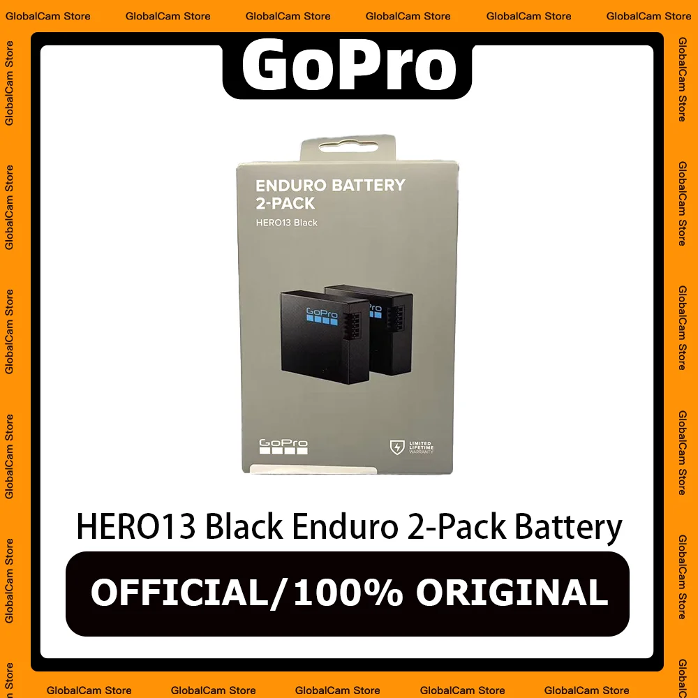 Official & Original GoPro Hero 13 Black Accessories - Enduro Rechargeable Li-Ion Battery 2-Pack, High-Capacity 1900 mAh,