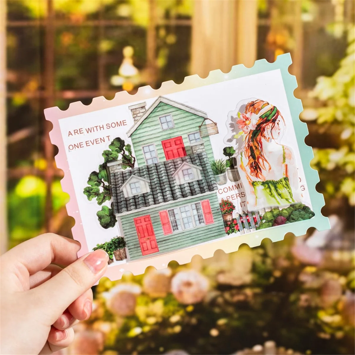 مجموعة شريط ABJG-PET، 4 لفات من الزائلة ذات المناظر الطبيعية الخلابة للمجلات غير المرغوب فيها، وسجل القصاصات، والحرف اليدوية، DIY