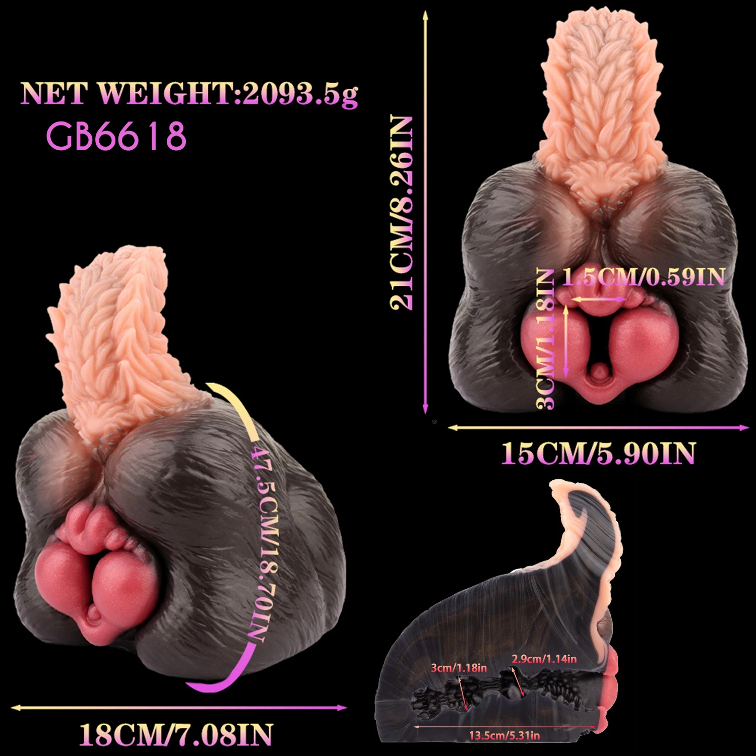 지바 몬스터 포켓 푸시 남성용 섹스토이 4.62lb 판타지 도그 애널 오나홀 리얼리스틱 질 실리콘 남성 자위기구 페니스 스트로커