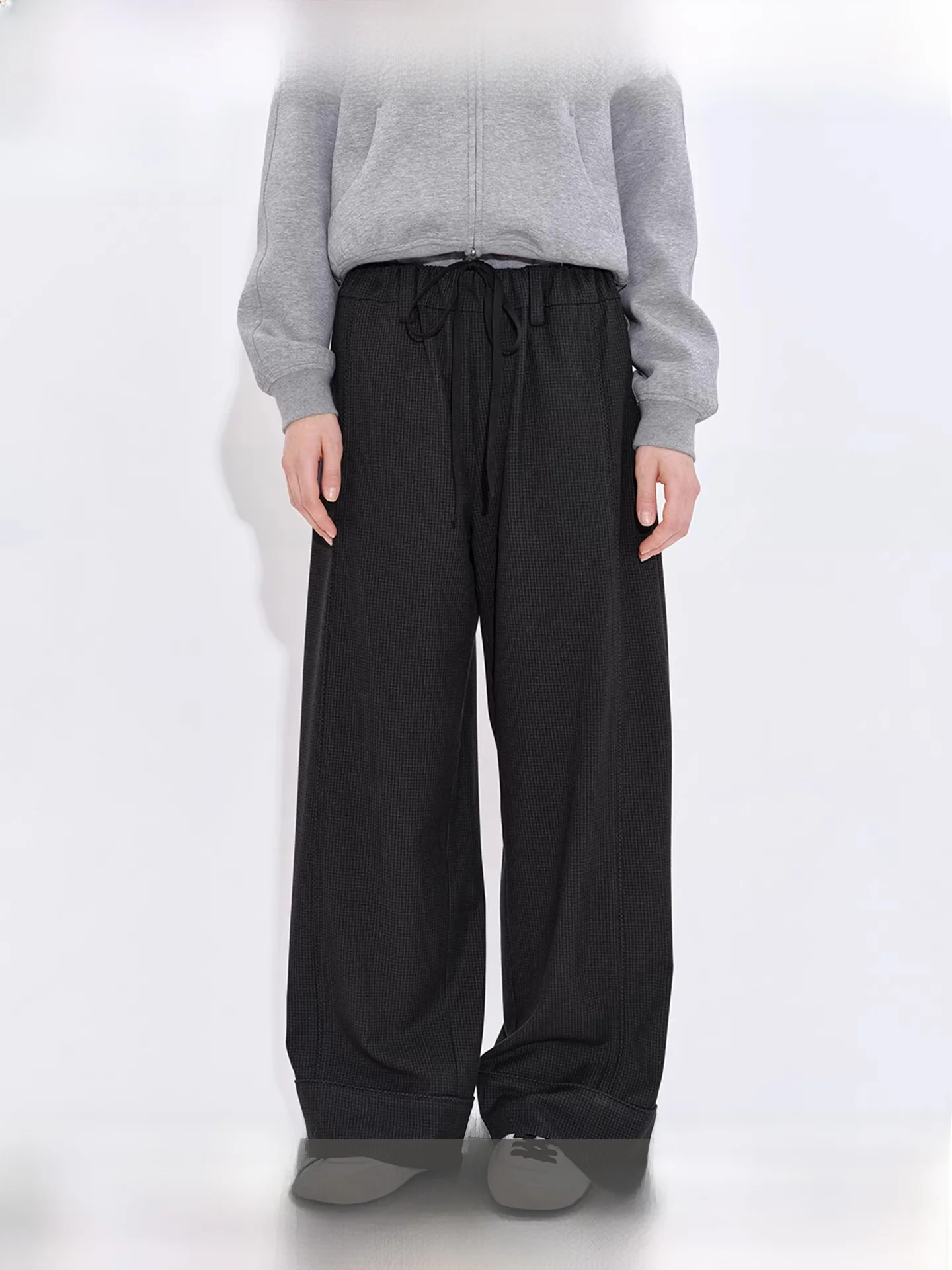 

Fano mat Texture Suit Pants Women's Dstring Waist Small id Pattern Winter New Sle Commute Straight Leg Trousers