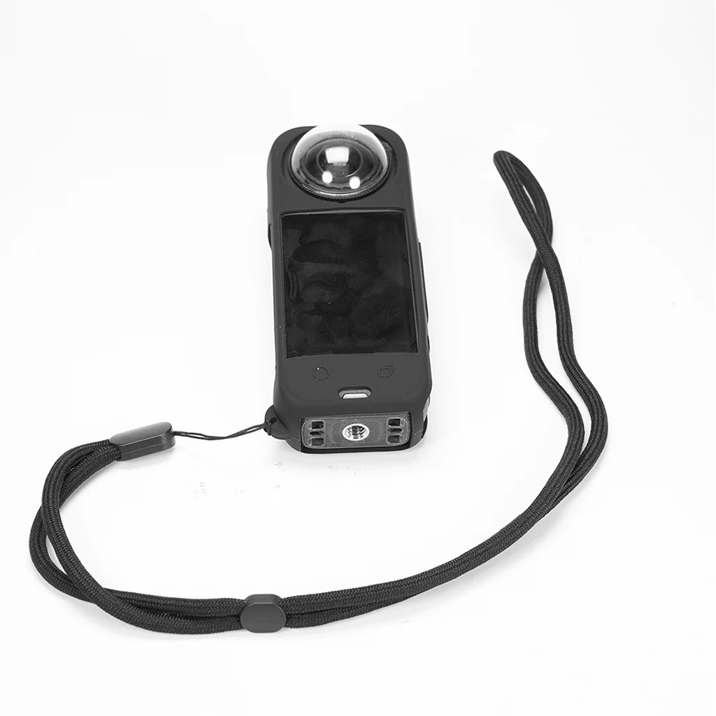 Leichtes Silikon-Schutzcover-Set für Insta360 X5 X4 Kameragehäuse, Objektivdeckel, Trageschlaufen, präzise Ausschnitte für vollen Zugriff – Detail 3