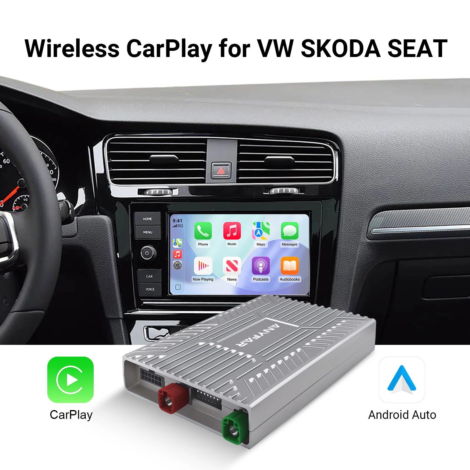 Ezonetronics OEM 스크린 업그레이드 디코더 박스 멀티미디어 카플레이 안드로이드 오토 VW SOKDA SEAT MIB MIB2 플랫폼 골프 7 티구안용