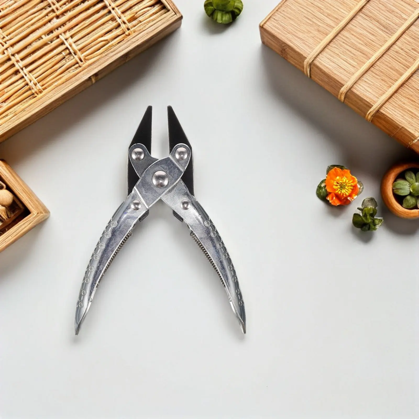 Плоскогубцы с пружинным механизмом и параллельными губками для точной работы, для изготовления ювелирных изделий, для взрослых, любителей рукоделия, для работы с мелкими деталями и ремонта