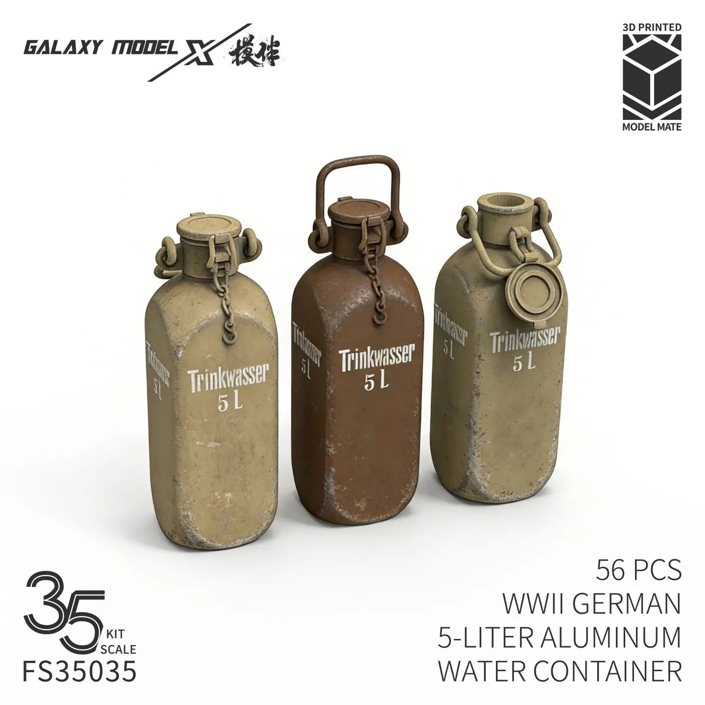

Galaxy 1/35 3d Printed German 5-liter Aluminum Kettle (56pcs) Fs35035