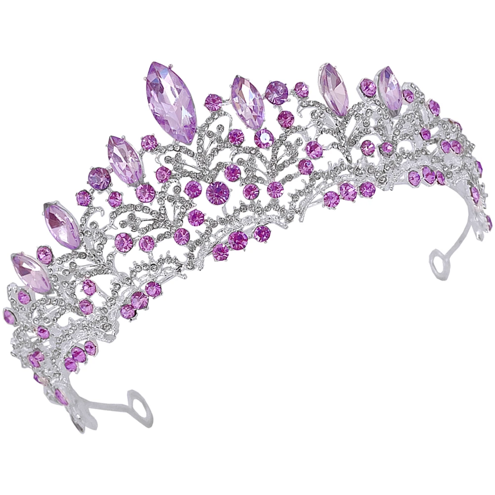

Baroque Crown Hair Accessories Wedding Headwear Vintage Birthday Rhinestone Girl Headdress Reusable Elegant Festival Bride Hair