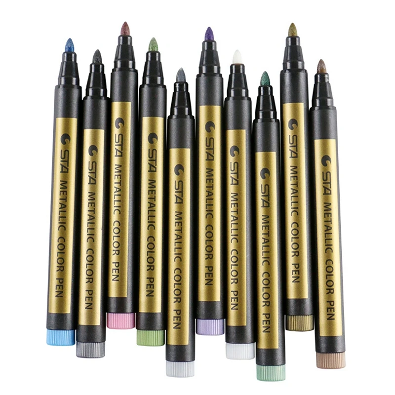 10 Color Metal Marker Pen Paint Pen DIY Photo Album Hand Ledger Writing Pen Water-based Color Pen  Stationery