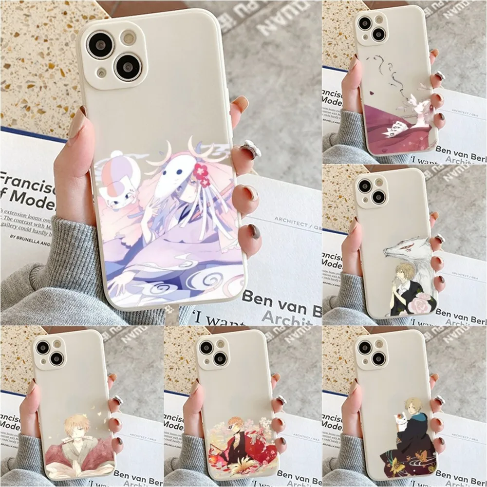 N-Natsume's B-Book O-of F-Friends Phone Case For Iphone 11 13 14 Pro Max X Xr Xs Max Se2020 12mini White Cover Case