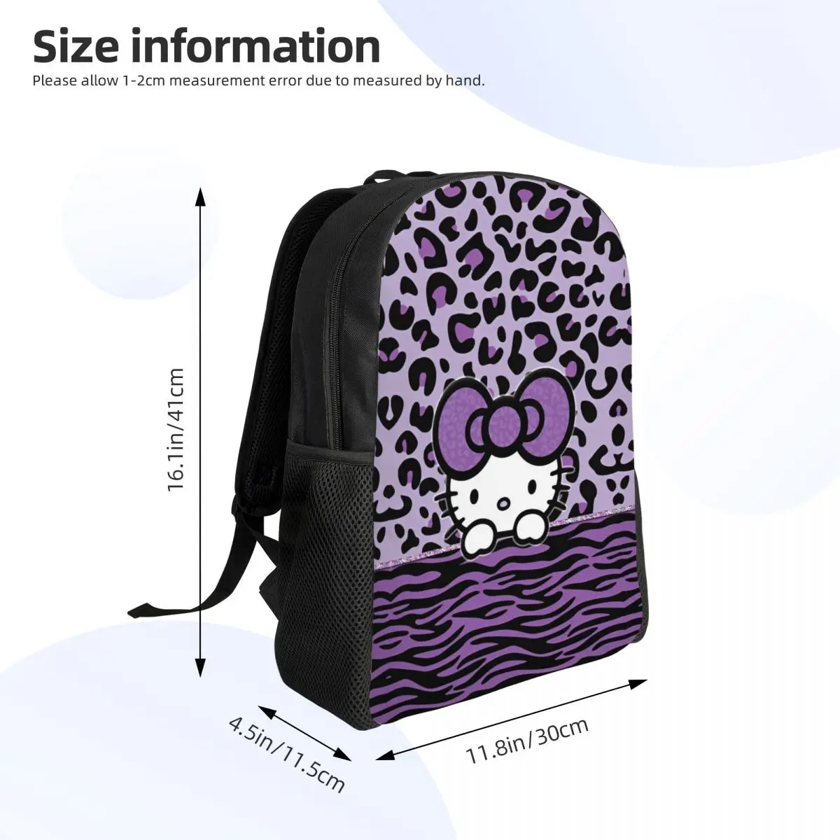 Hello Kitty Purple Backpack Boy Girl Breathable Backpacks Polyester Kawaii High School Bags Travel High Quality Rucksack image 3