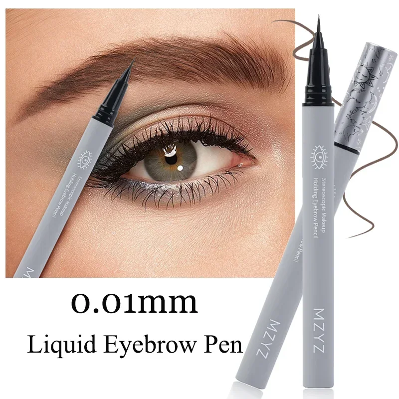 1PC Water Liquid Eyebrow Pencil Dark Brown Natural Wild Eyebrows Eyeliner Pen Waterproof Lasting Quick-drying Brows Makeup Tools