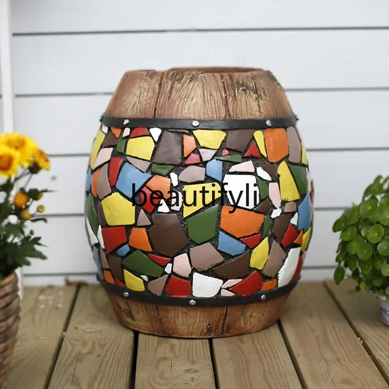 Creative King Size Flower Pot Villa Courtyard Sub-Garden Balcony Arrangement Decorative Ceramic Clearance Succulent Deep High