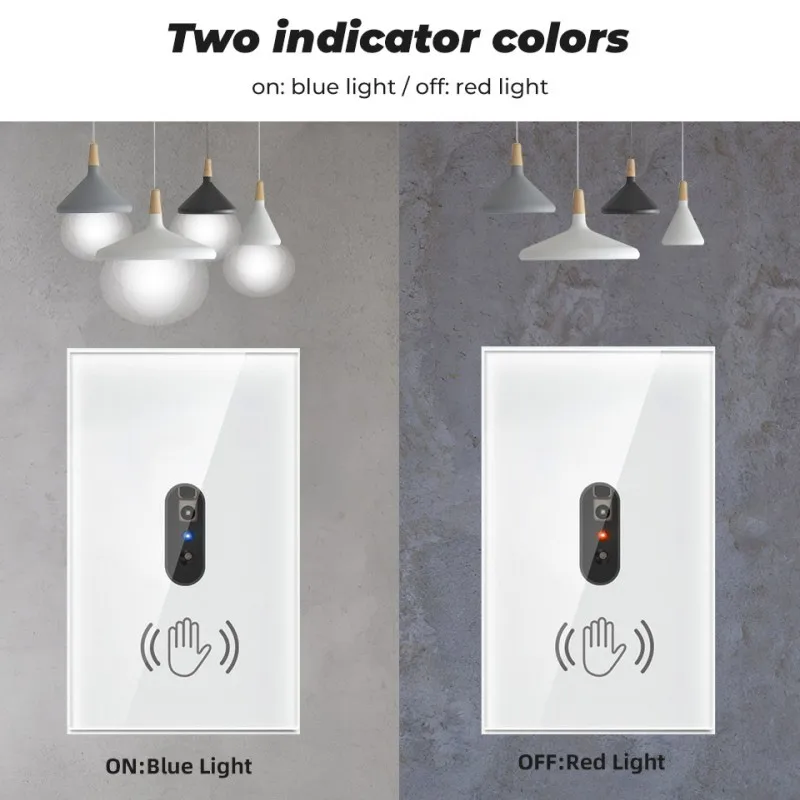 Smart Infrared Wall Light Motion Sensor Switch Glass Screen Panel No Touch Needed Home Infrared Human Body Detection Auto On Off