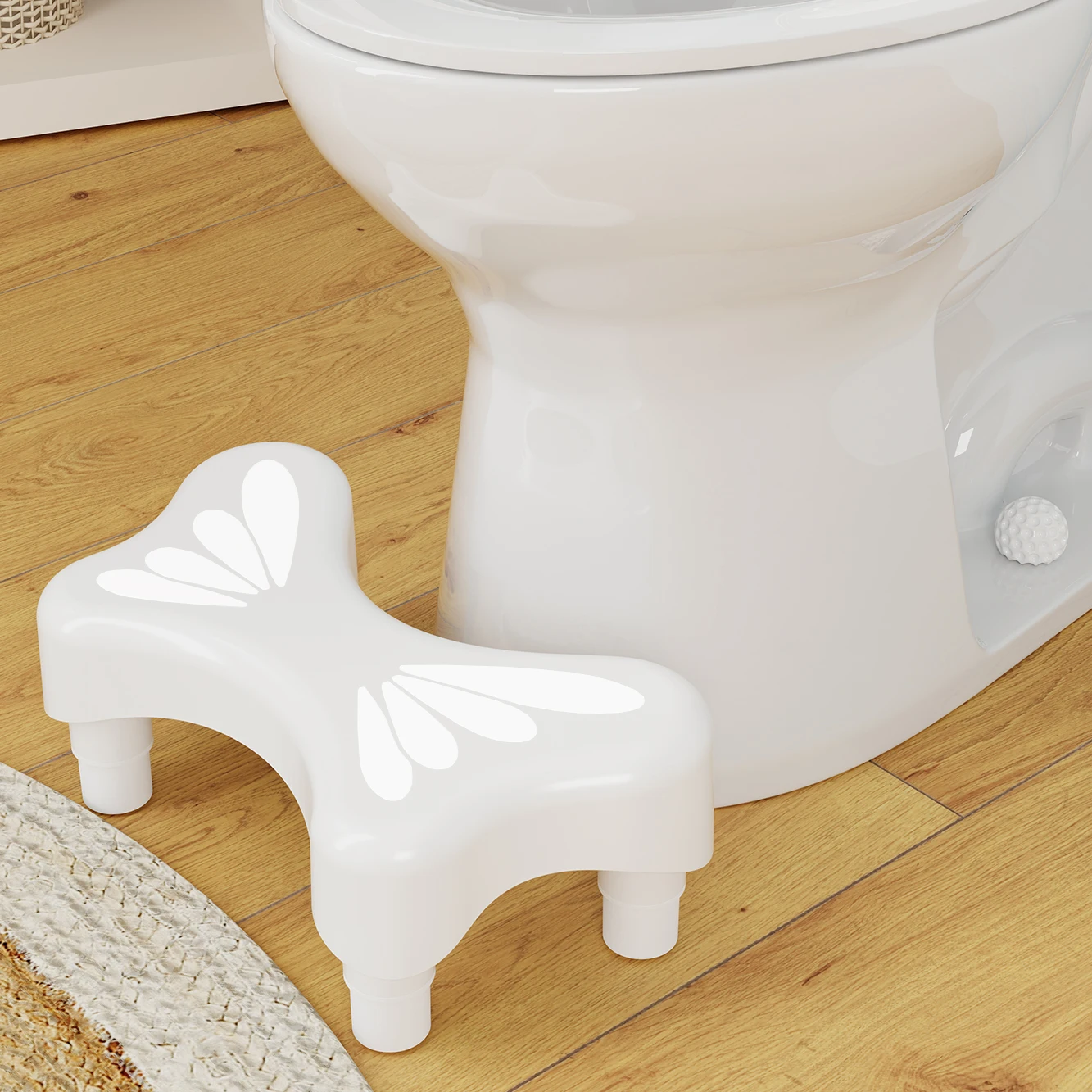 Toilet Stool, Modern Sleek Design | Squatting Position Helps Improves Bowel Health & Relieves Constipation (Relaxed 6.1