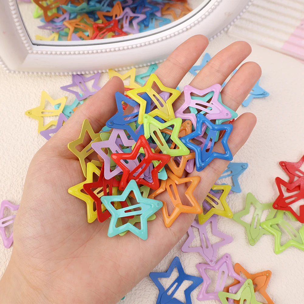 2/4/10/20Pcs New Luminous Stars Bobby Pin Girl Barrettes Metal Snap Clips Korean Hairpins Crab Stick Headwear Hair Accessories