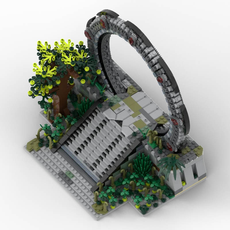 MOC- Time and Space Gate, Planet Travel, Interstellar Jump Gate, Small Building Block Assembly Toys, Science Fiction Film Series