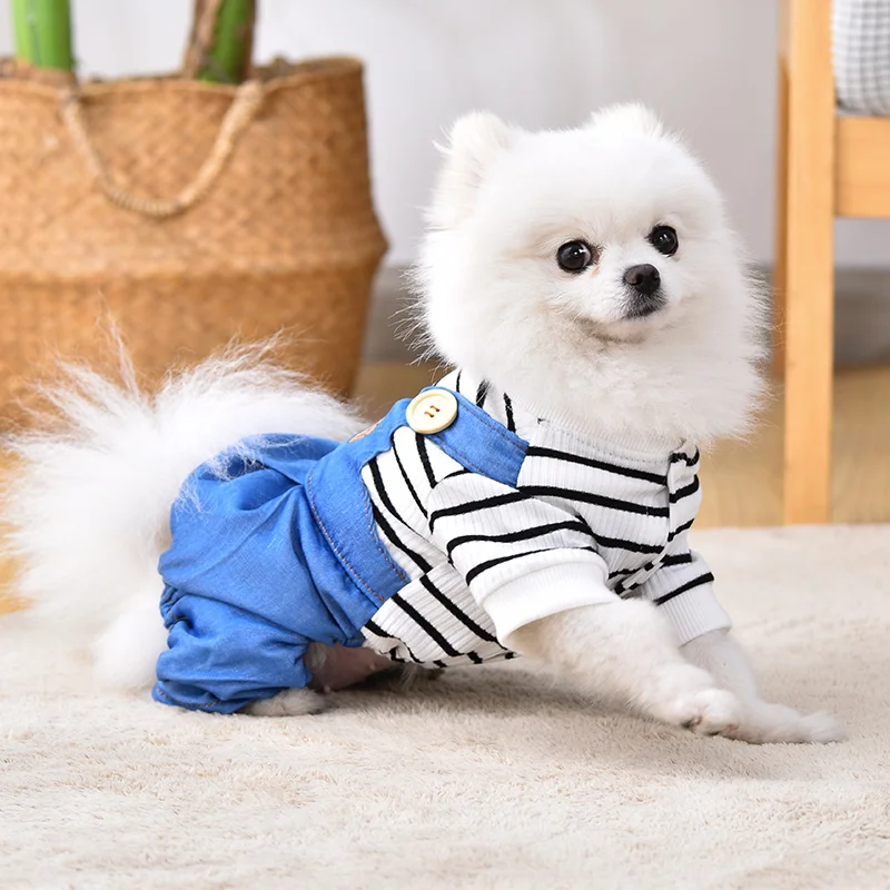 Small Breed Pet Overalls - Lightweight Summer Jumpsuit for Fashionable Pets - Comfortable Four-Legged Pants