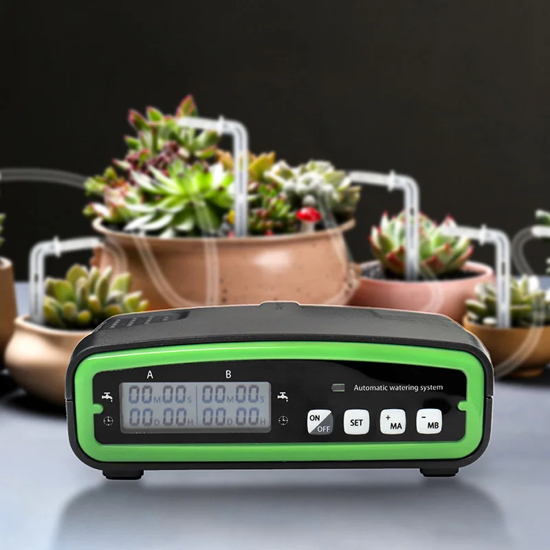 Automatic Irrigation Controller Lcd Screen Display Rechargeable Timer Dual Independent Control Garden Supplies Irrigation Pump