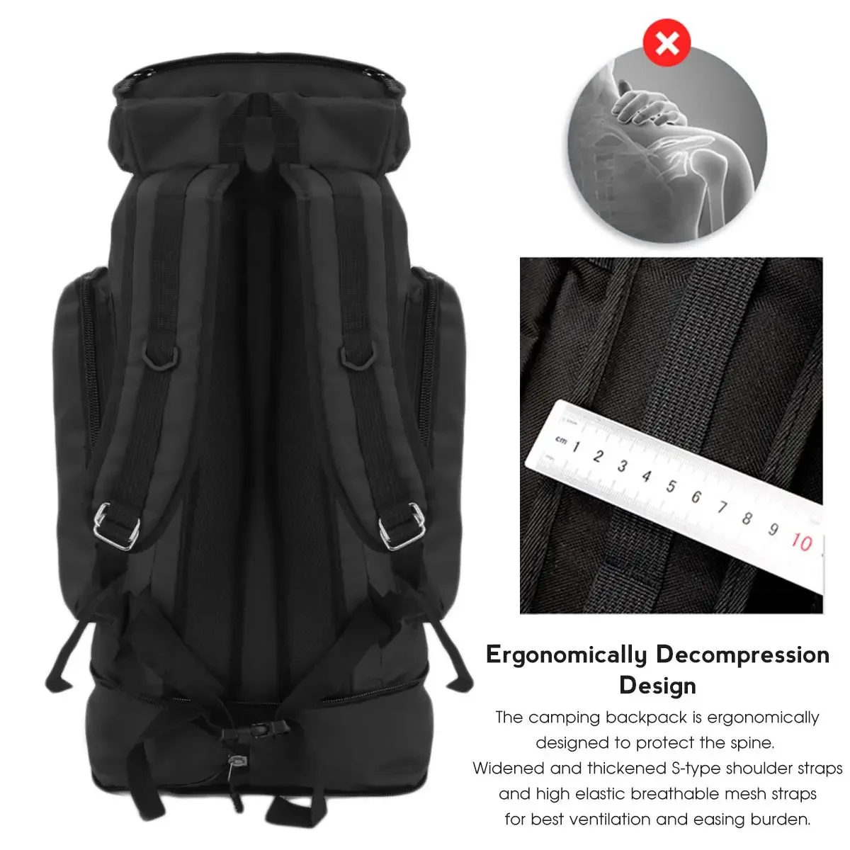 70L Large Capacity Camping Hiking Backpack Waterproof Large Outdoors Bag for Outdoor Hiking Camping Hunting Rucksacks