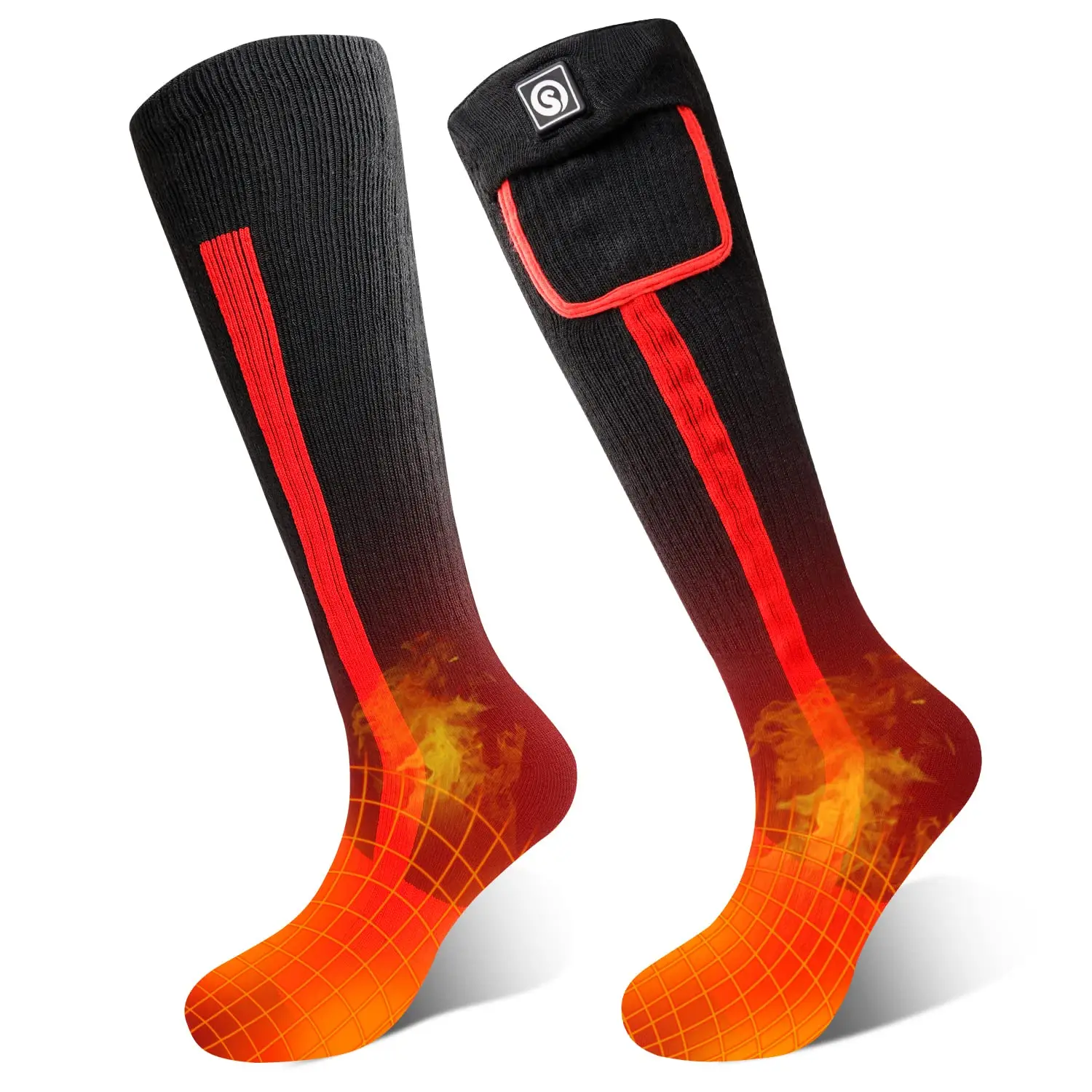 SNOW DEER Winter Heated Sock Rechargeable Battery Stocking Women Electric Heating Ski Socks Sports Man Thermal with Warmer Foot