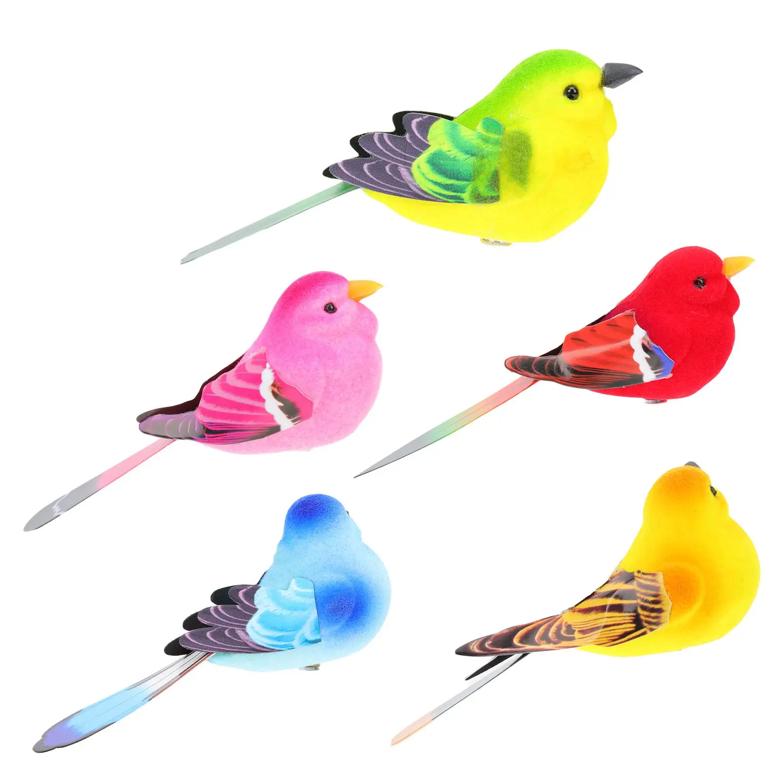 

5 Pcs Garden Simulation Bird Ornament Outdoor Ornaments Yard Adornment Small Animals Decor