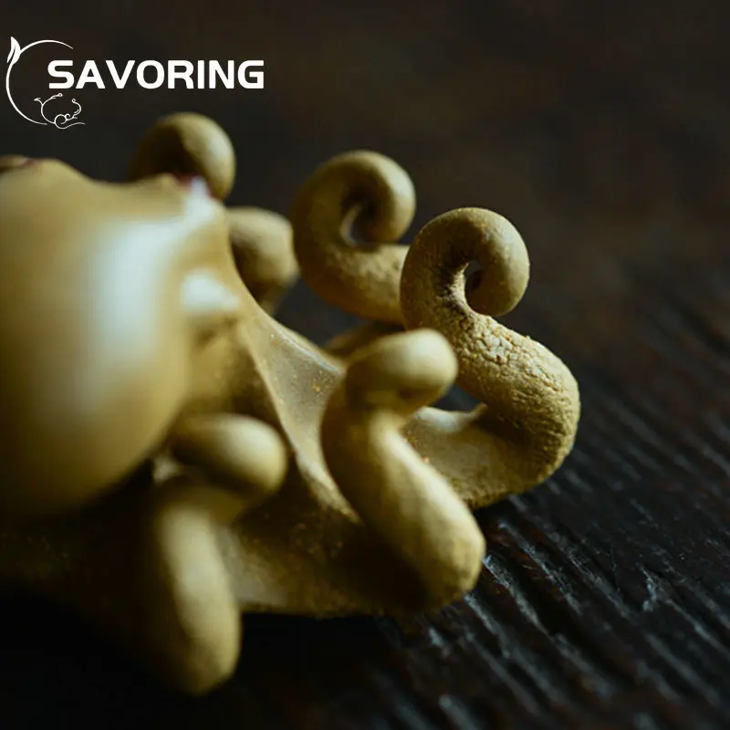 Exquisite Yixing Purple Clay Tea Pet Interesting Tea Play Sculpture Handmade Cute Octopus Zisha Tea Pets Tea Tray Ornament Gift