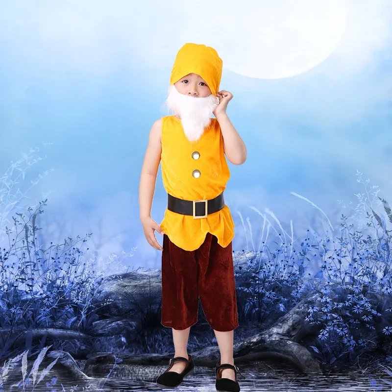 Seven Dwarfs Costume Children Christmas Short sleeves Costumes Kids Halloween Carnival Cosplay Clothing Christmas Performance