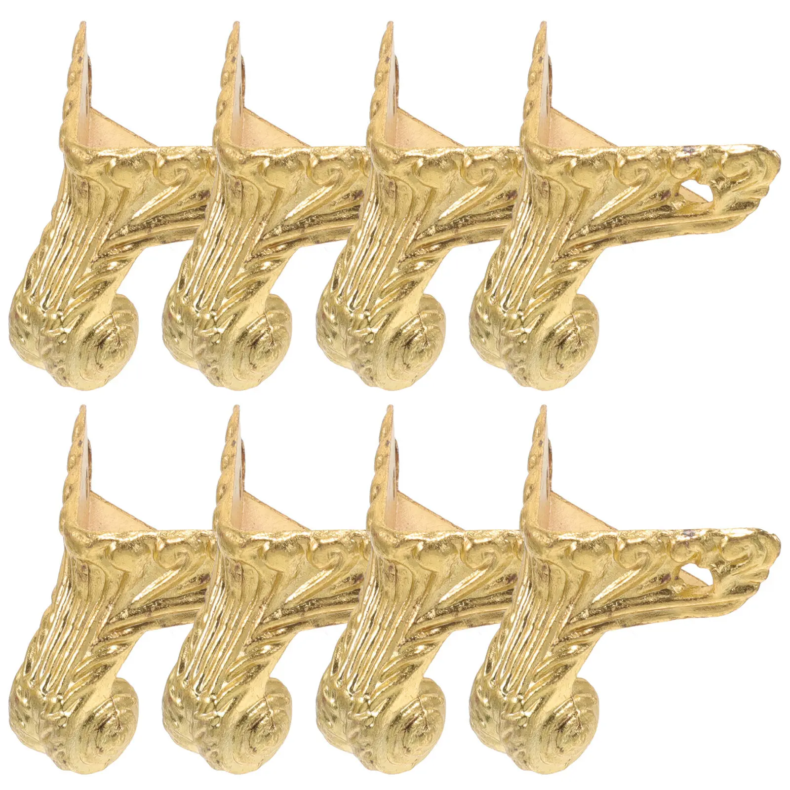 8Pcs Vintage Furniture Legs Zinc Alloy Bottom Corner Guards Decorative Jewelry Box Feet Furniture Accessories