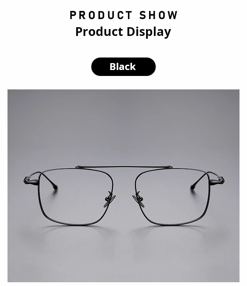 YIMARUILI Retro Pilot männer Brille Rahmen Ultraleicht Trendy Titan Legierung Große Größe Optische Brillen Frauen M1910 – Detail 9