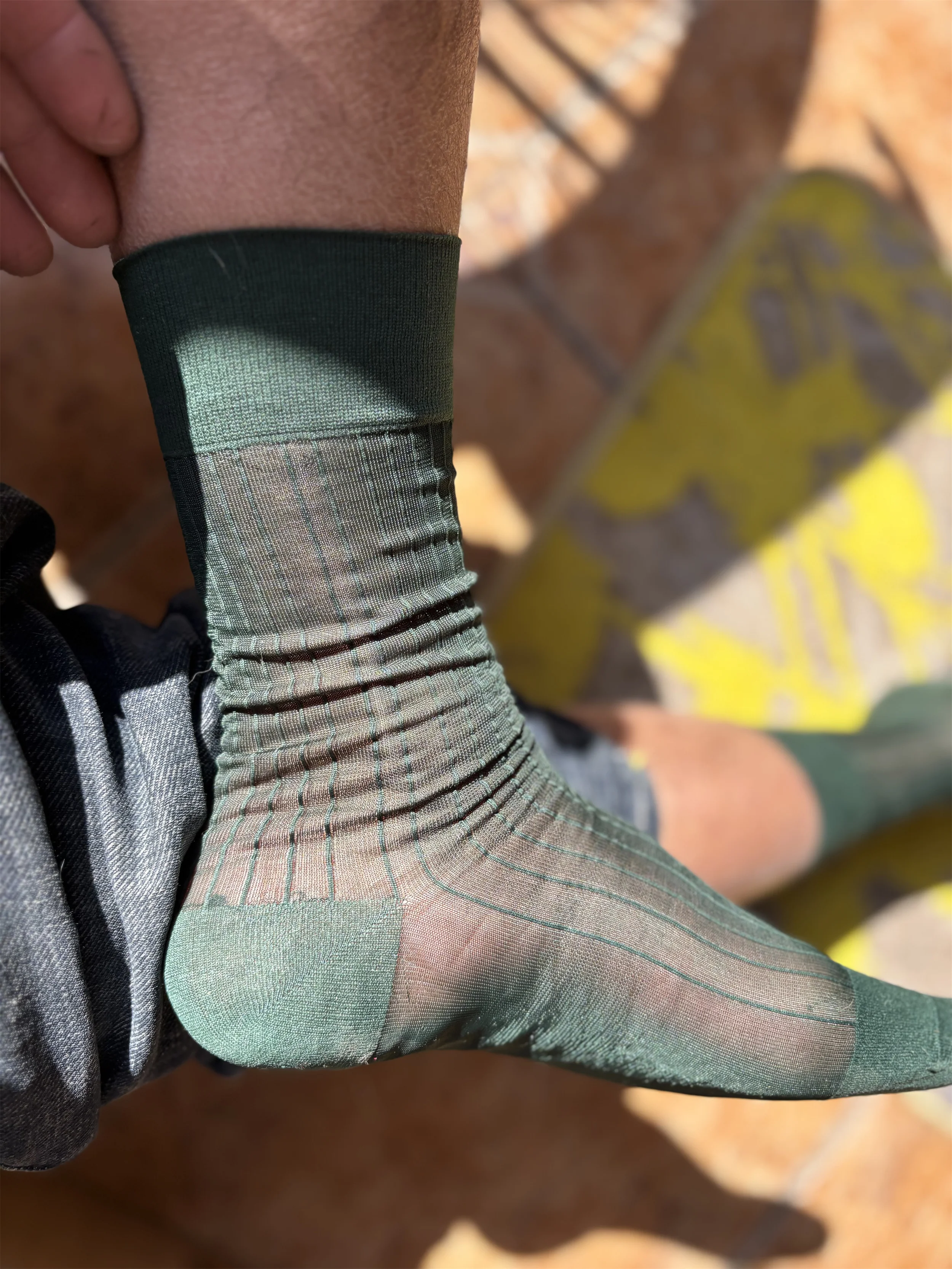 Zomer Groene Geribbelde Sokken - Men Formal Wear Green recensie en prijs