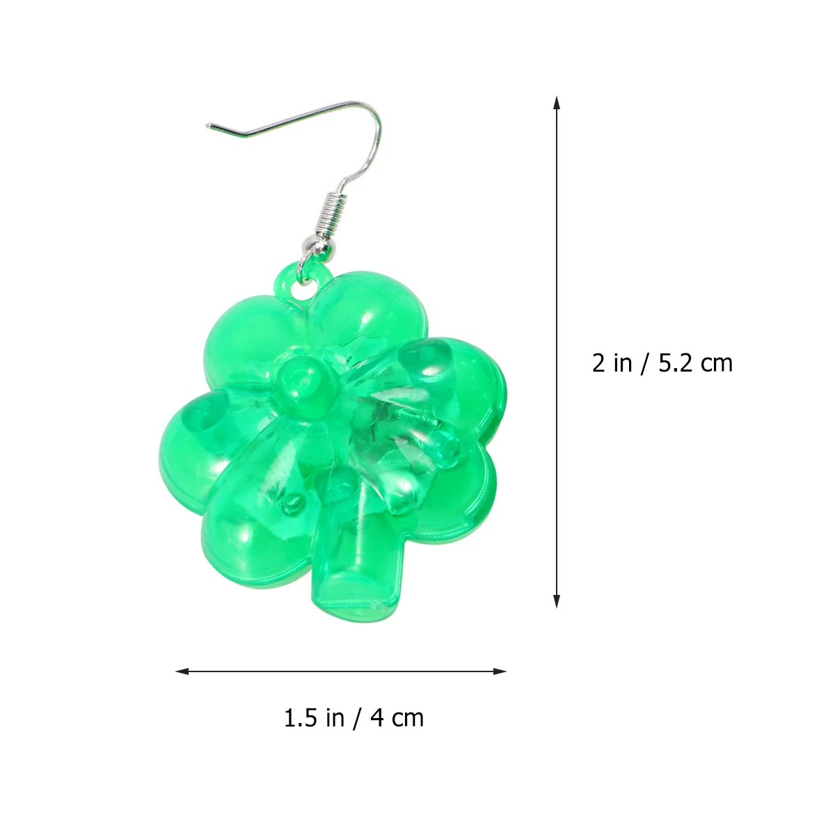 

5 Pairs Clover Earrings St. Patricks Day Glowing Shamrock Luminous for Party Festival