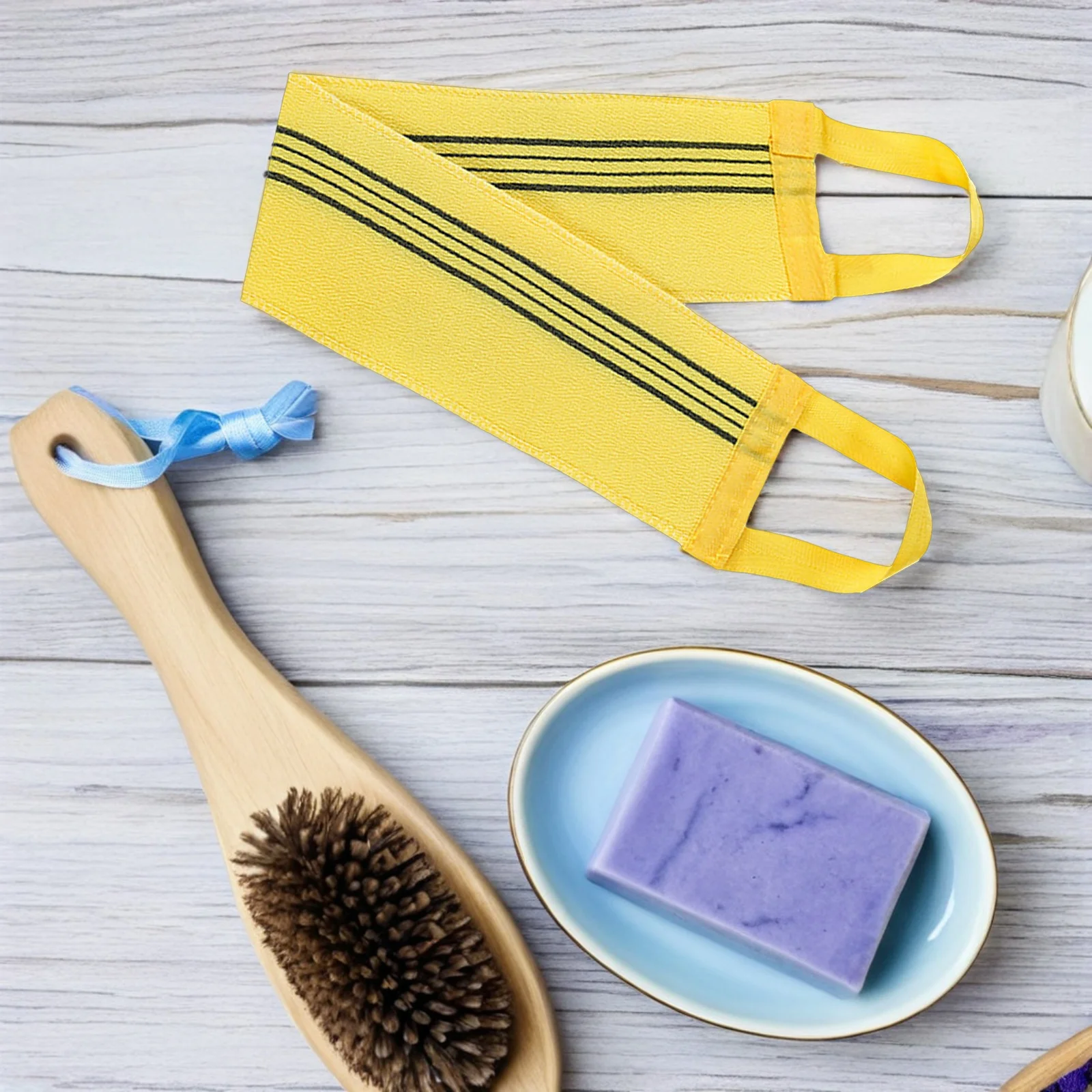 

Back Exfoliating Scrubber Double Handle Pull Rope Design Reusable Shower Towel for Body Skin Care Elderly Men Women