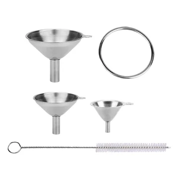 Stainless Steel Kitchen Funnel Set Funil for Daily Use Dispensing Colander