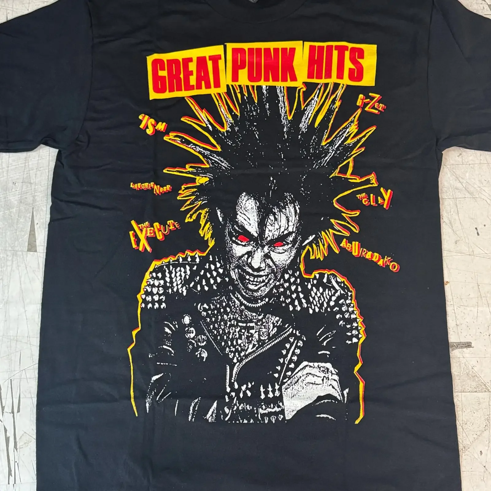Great Punk Hits T shirt Gism Laughin amp 39 Nose Jap UK82 vintage Washed Unisex designer clothes Breathable Versatile Stylish