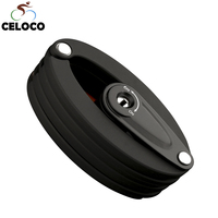 Bicycle Chain Locks With Tail Light Anti-Theft Mini Folding Cycle Cable Lock Motorcycle Security Keys Alloy Steel Alarm For Bike