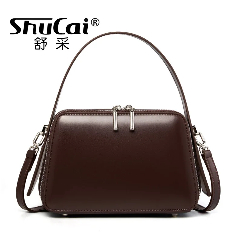 

Cowhide Underarm Handbags Women Vintage Genuine Leather Ladies Shoulder Crossbody Bags Female Luxury Designer High Quality 2025