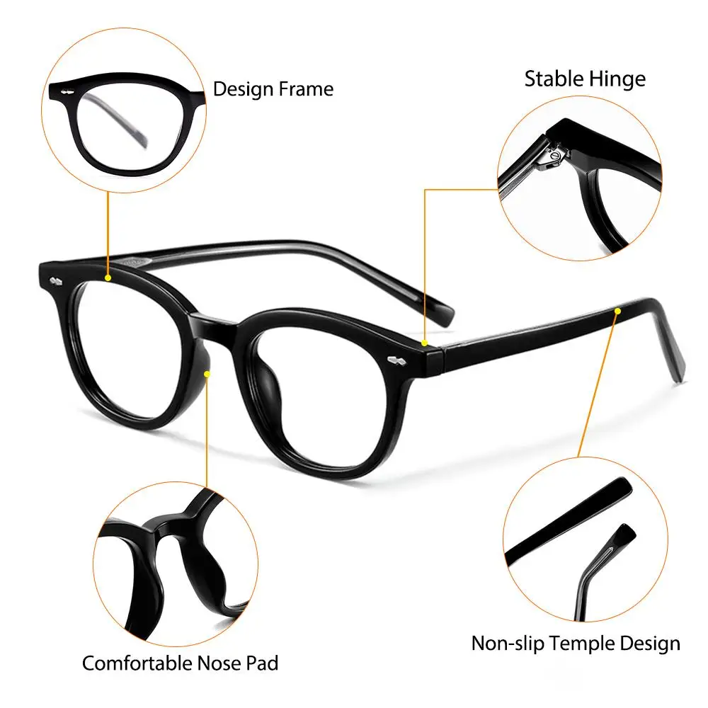 CATERSIDE Klassische Herren-Anti-Blaulicht-Brille Tr-90 Ovaler Brillenrahmen Damen Mode Computer Blaulicht-Schutzbrille – Detail 7
