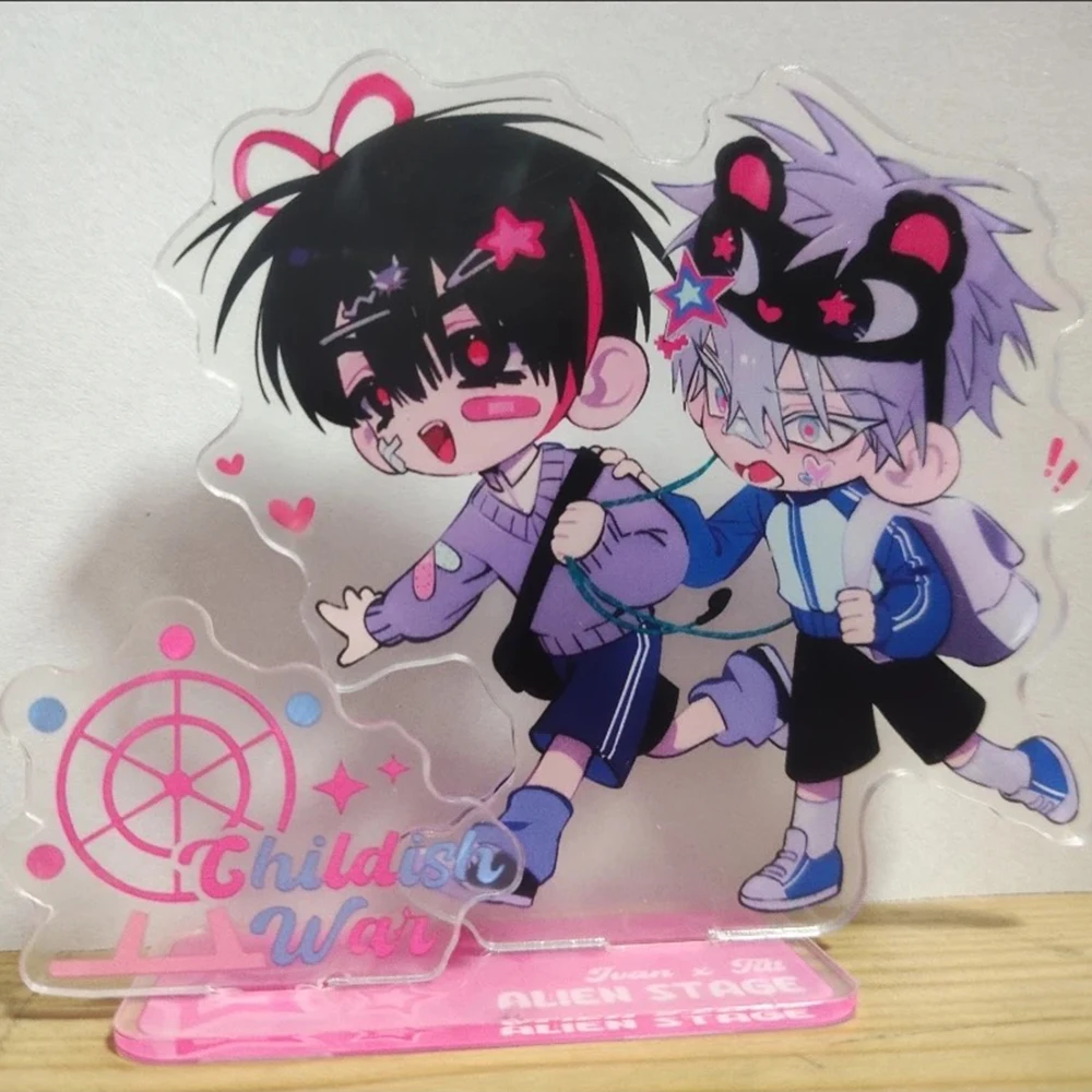 Cute Anime Figure Ivan Till Q Version Model Stand Anime Peripheral Alien Stage Acrylic Stand Desktop Ornament Cosplay Props