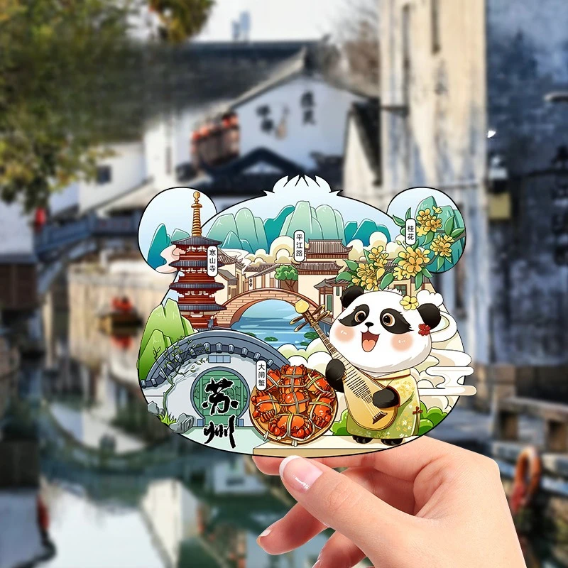 suzhou City scenery Wooden Chinoiserie Fridge Magnet sticker,Magnetic Creative Landmark Travel Souvenir,refrigerator sticker